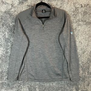 Kuhl 1/4 Zip Mens Medium Gray Merino Wool Pullover Hiking Outdoors Comfort Light
